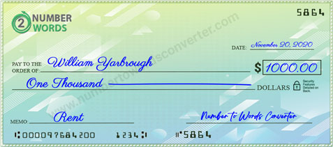 How to write a check for 1000 dollars