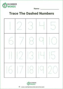 Trace The Dashed Numbers