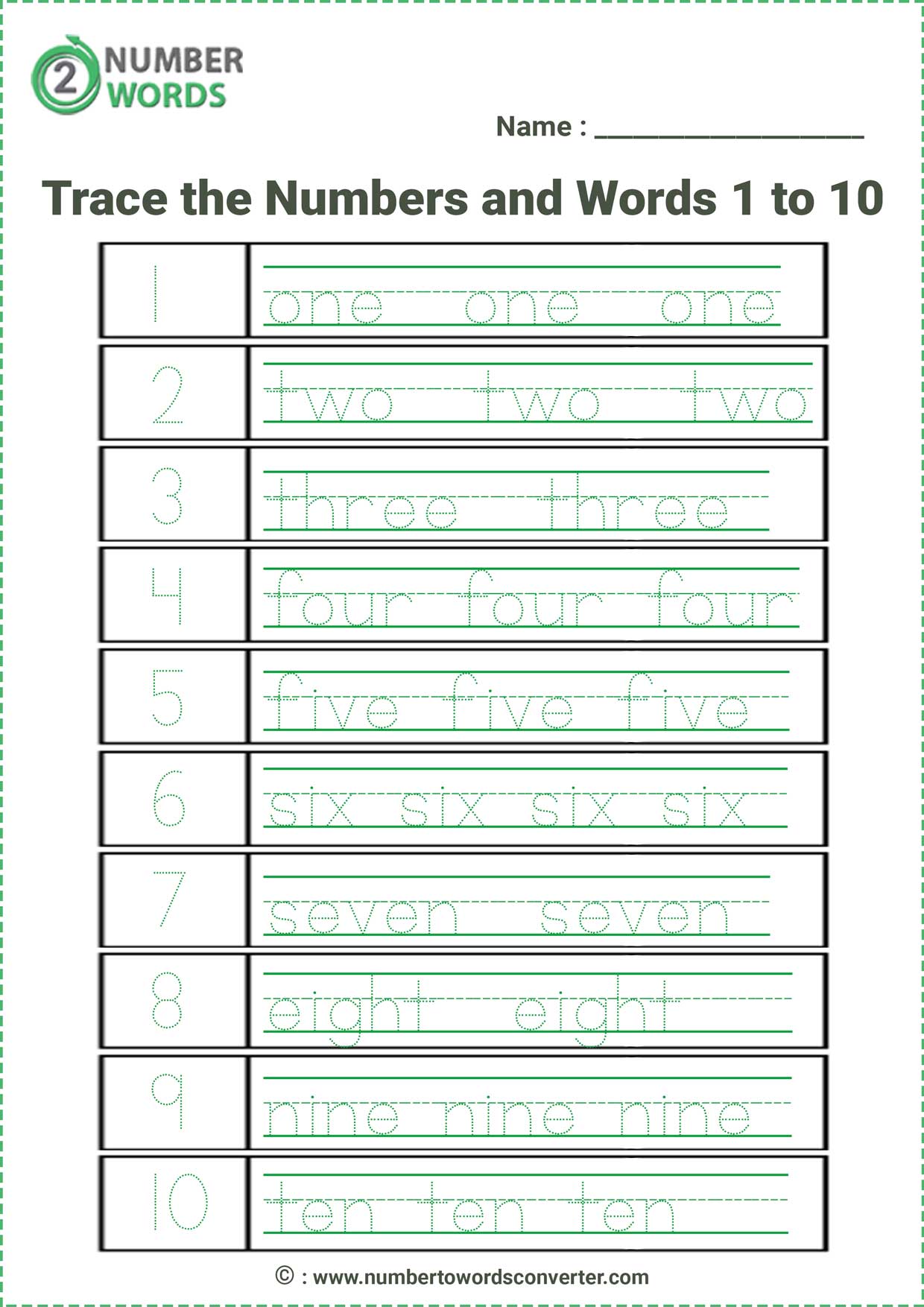 Counting Numbers in English From 19 to 1900 Spelling Chart